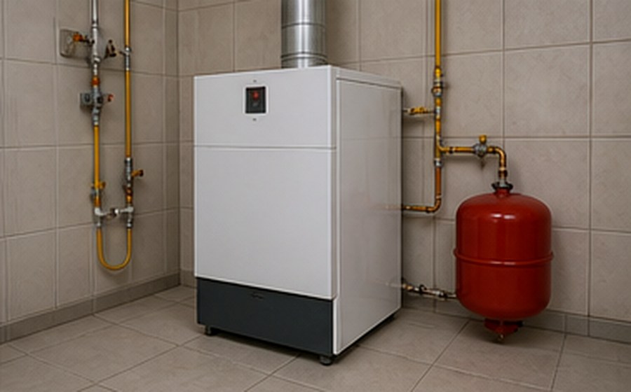 Установка напольного газового котла